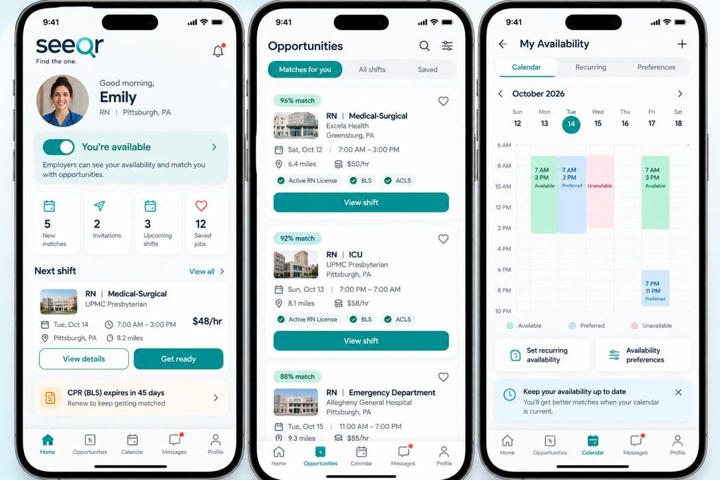Seeqr professional marketplace on mobile devices